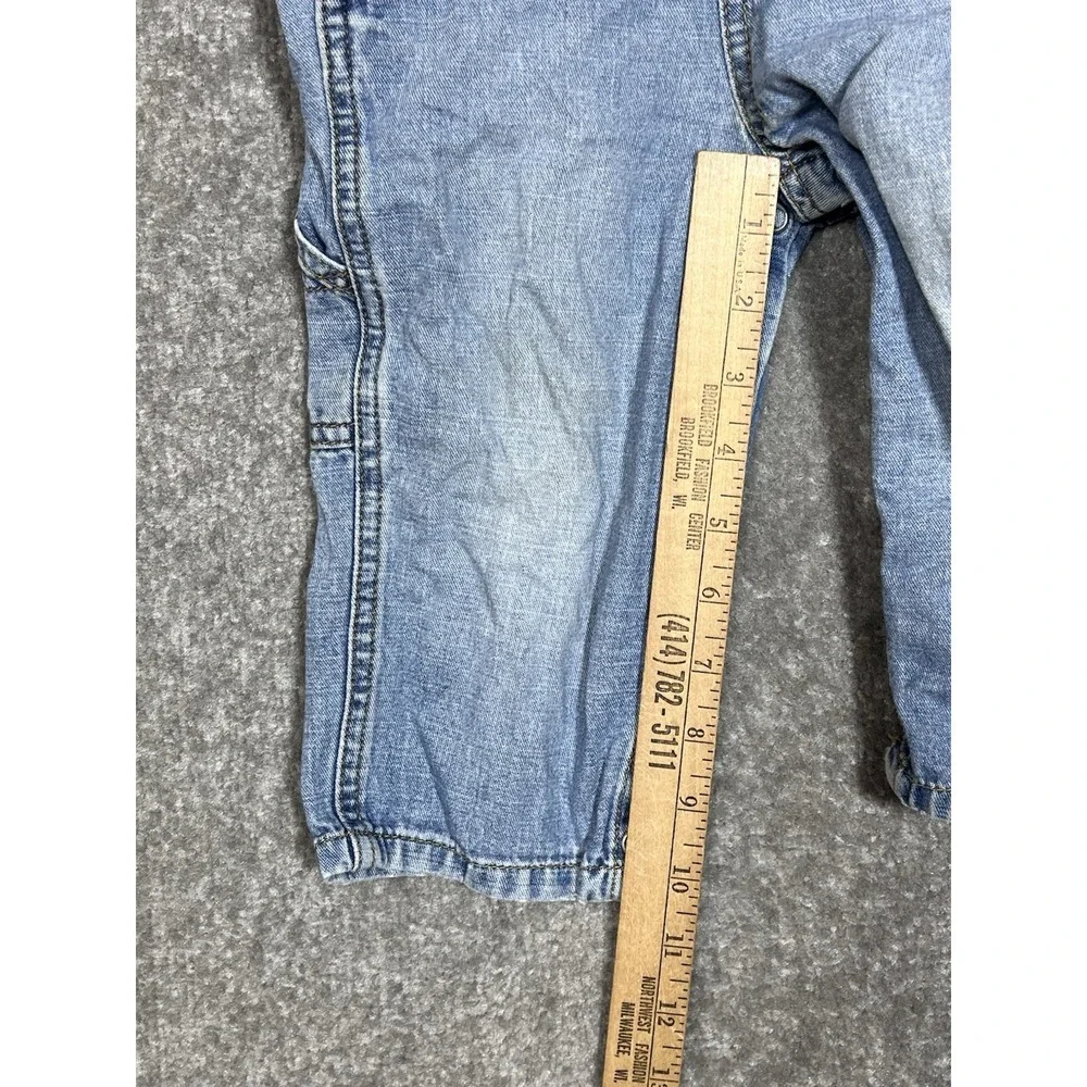 Vintage Y2K Old Navy Baby Denim Overalls Size 18-24 Months Blue Distressed